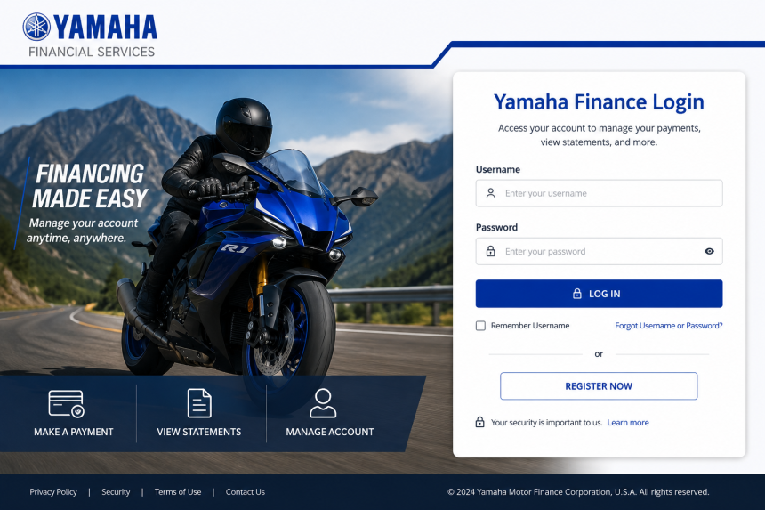 yamaha finance login