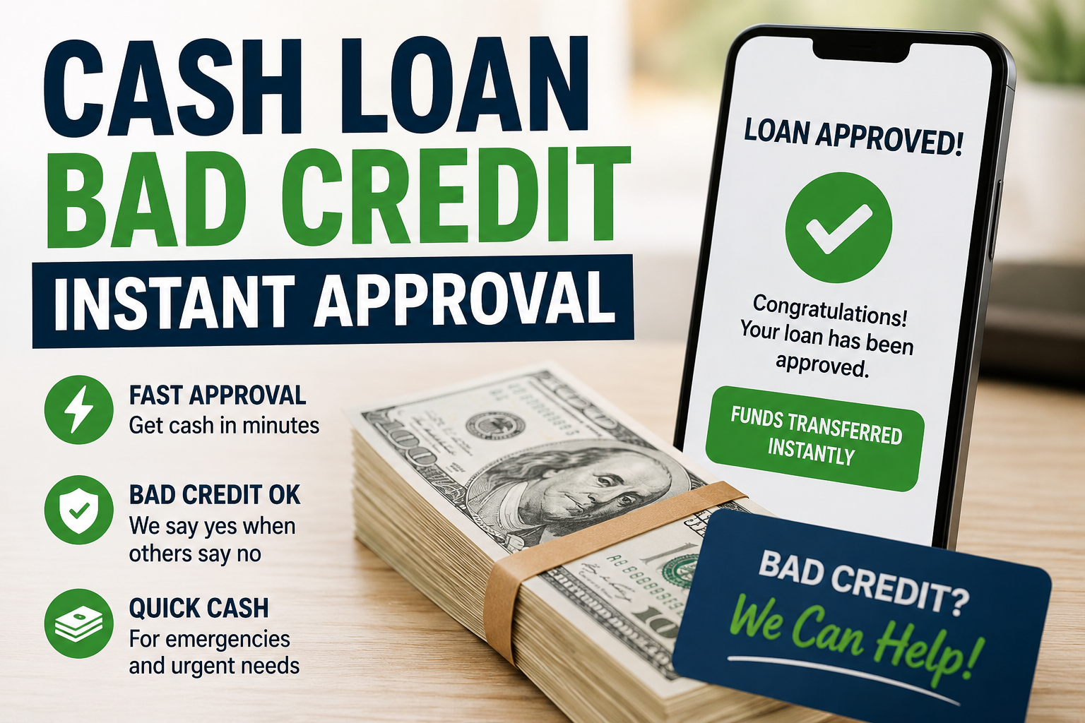 Cash loan bad credit instant approval