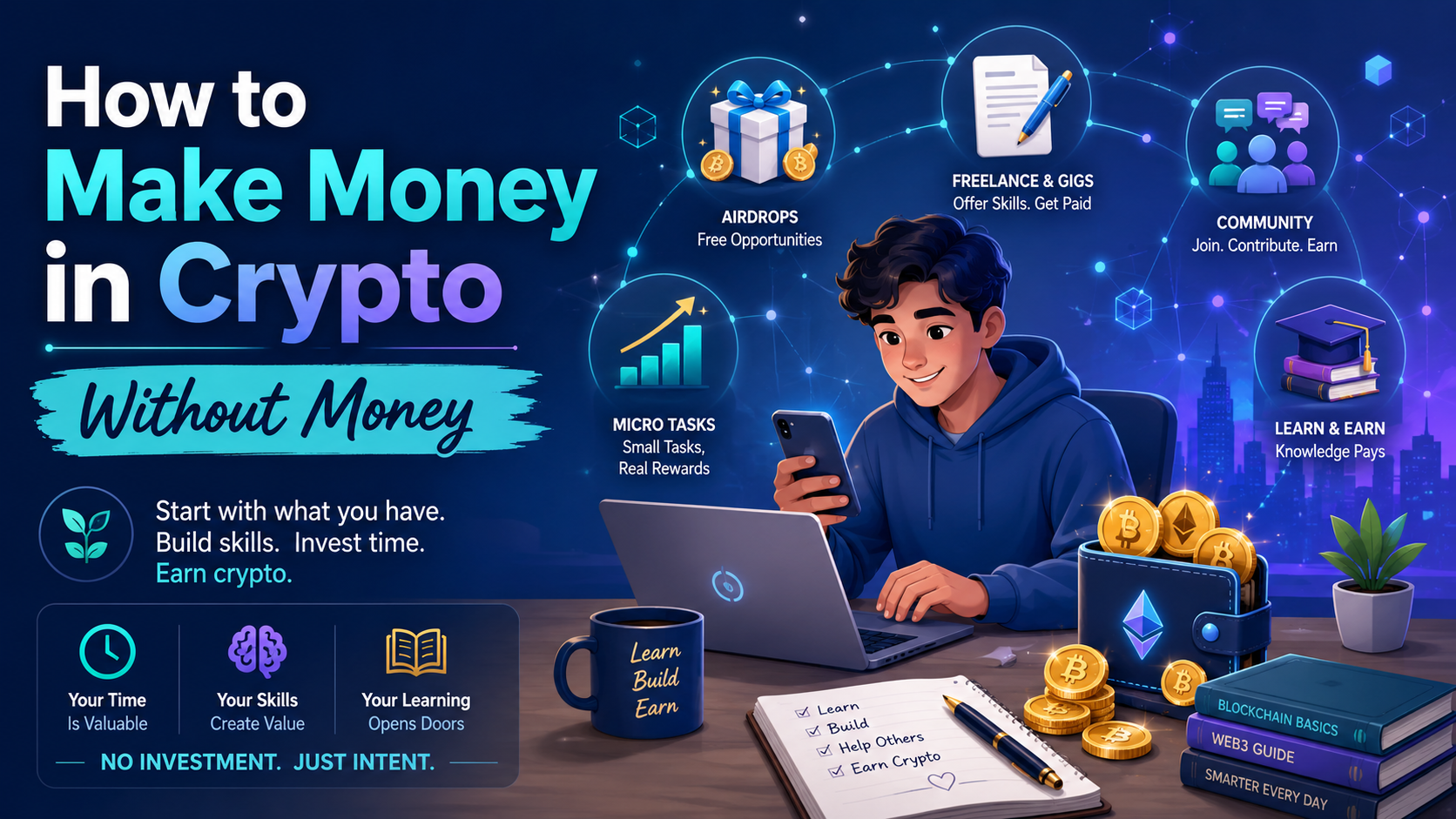 how to make money in crypto without money